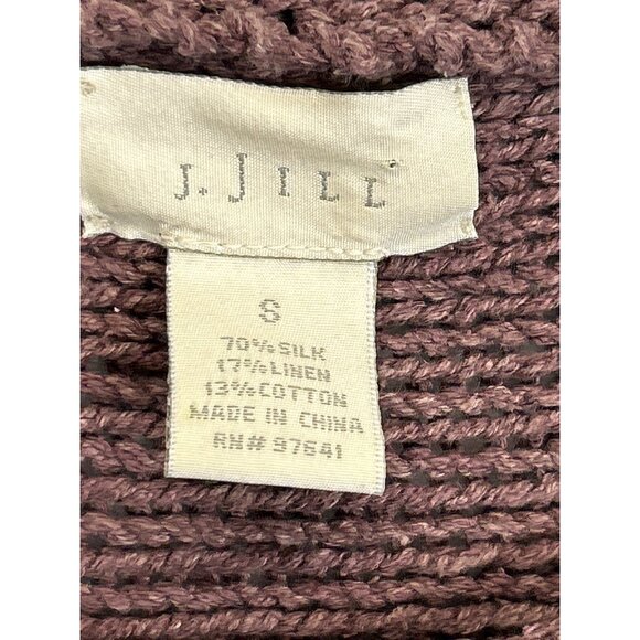 J.Jill Sweater Womens Small Purple Mauve Heavy Knit Silk Linen Blend - Picture 3 of 6